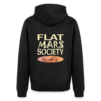 Flat Mars Society - Unisex Premium Bio Zip Hoodie - Schwarz - Hinten - Nico (187cm)