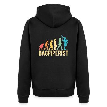 Bagpiperist Bagpipers Bagpipers - Unisex Premium Organic Zip Hoodie - black - Back - Nico (187cm)