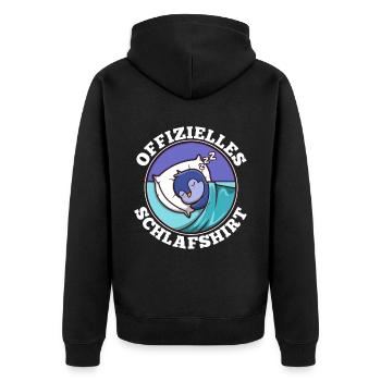 Offizielles schlafshirt Pinguin - Unisex Premium Bio Zip Hoodie - Schwarz - Hinten - Nico (187cm)
