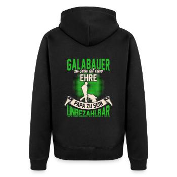 Galabauer ist eine Ehre Gartenbau Galabau - Unisex Premium Bio Zip Hoodie - Schwarz - Hinten - Nico (187cm)