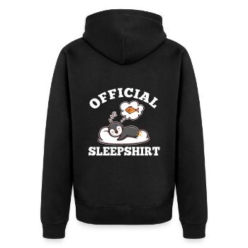Official sleepshirt penguin - Unisex Premium Bio Zip Hoodie - Schwarz - Hinten - Nico (187cm)