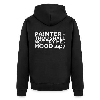 Painter_ Thou should not Me_ Mood 24:7 design - Unisex Premium Organic Zip Hoodie - black - Back - Nico (187cm)