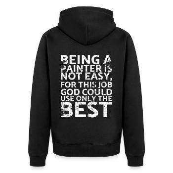 Being a painter is not easy for this painter - Unisex Premium Organic Zip Hoodie - black - Back - Nico (187cm)