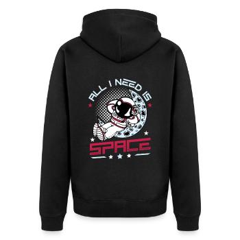 J’ai juste besoin d’espace, astronaute. - Veste à capuche bio Premium Unisexe - noir - Dos - Nico (187cm)