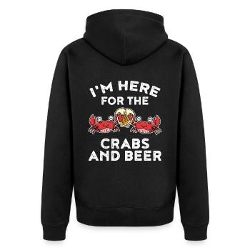 Im Here For The Crabs And Beer Krabbe Geschenk - Unisex Premium Bio Zip Hoodie - Schwarz - Hinten - Nico (187cm)
