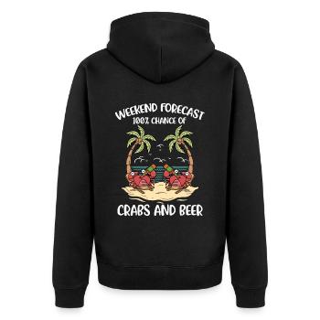 Crab And Beer Krabbe Geschenk - Unisex Premium Bio Zip Hoodie - Schwarz - Hinten - Nico (187cm)