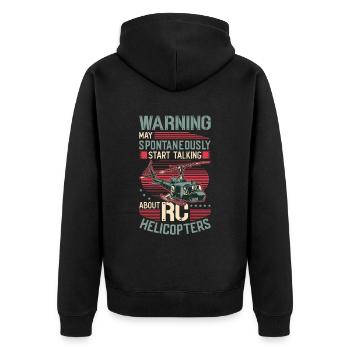 Warning, can spontaneously start talking about rc. - Unisex Premium Organic Zip Hoodie - black - Back - Nico (187cm)