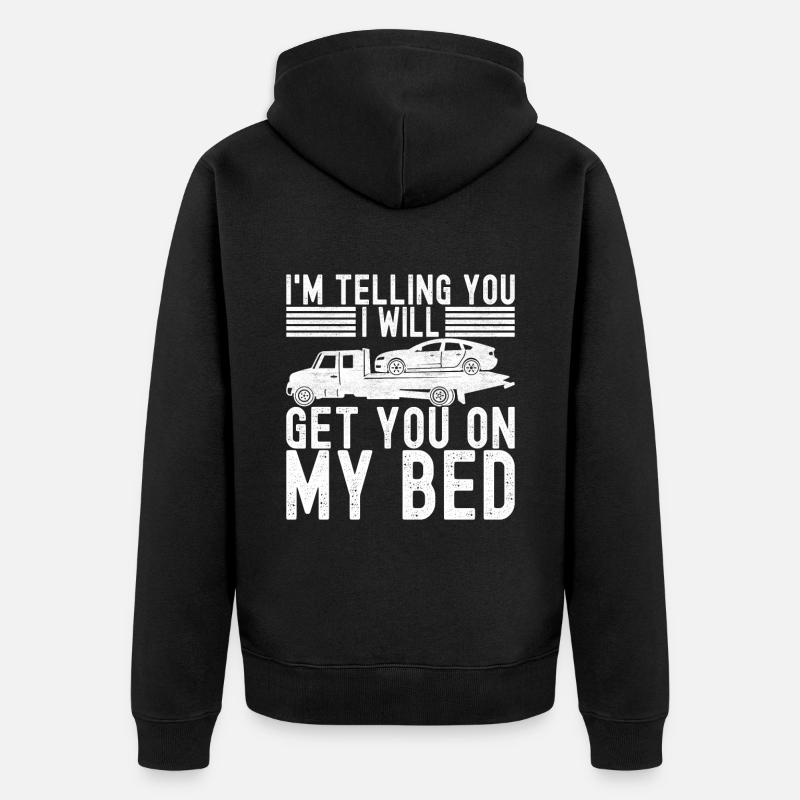 Abschleppwagen Abschleppdienst - Unisex Premium Bio Zip Hoodie - Schwarz