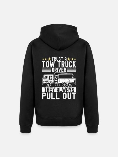 Abschleppwagen Abschleppdienst - Unisex Premium Bio Zip Hoodie - Schwarz