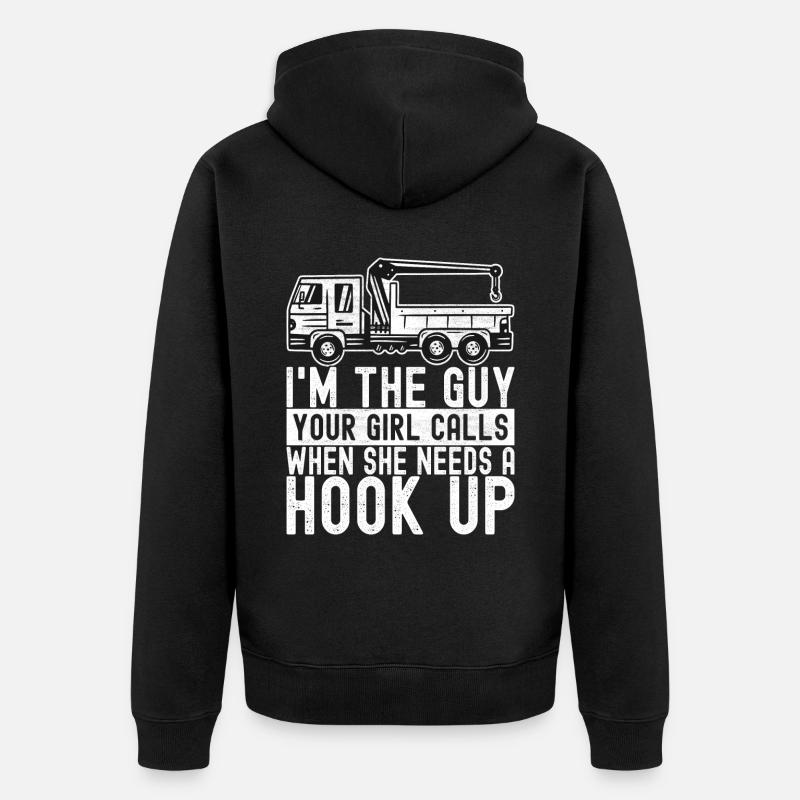 Abschleppwagen Abschleppdienst - Unisex Premium Bio Zip Hoodie - Schwarz