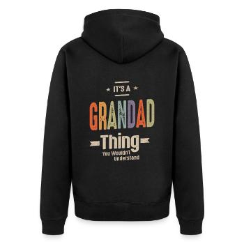 Mens It's a Grandad Thing Funny Dad Opa - Unisex Premium Bio Zip Hoodie - Schwarz - Hinten - Nico (187cm)