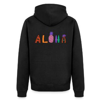 Aloha pineapple design for beach lovers pineapple - Unisex Premium Organic Zip Hoodie - black - Back - Nico (187cm)