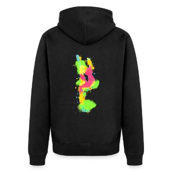 Turnen Gymnastik Turnerin Turnsport - Unisex Premium Bio Zip Hoodie - Schwarz - Hinten - Nico (187cm)