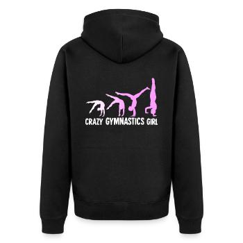 Turnen RSG Turnerin Turnsport Gymnastik - Unisex Premium Bio Zip Hoodie - Schwarz - Hinten - Nico (187cm)
