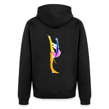 Turnen RSG Turnerin Gymnastics - Unisex Premium Bio Zip Hoodie - Schwarz - Hinten - Nico (187cm)
