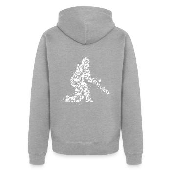 Cricket - Unisex Premium Bio Zip Hoodie - Grau meliert - Hinten - Nico (187cm)