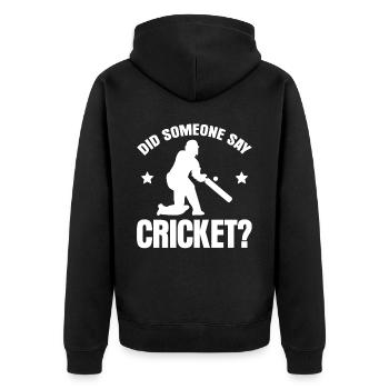 Cricket Cricketmannschaft Cricketspieler - Unisex Premium Bio Zip Hoodie - Schwarz - Hinten - Nico (187cm)