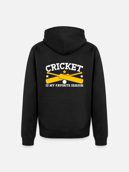 Cricket Season Cricket Bat - Unisex Premium Organic Zip Hoodie - black