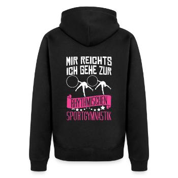 RSG Turnen Rhythmische Sportgymnastik - Unisex Premium Bio Zip Hoodie - Schwarz - Hinten - Nico (187cm)
