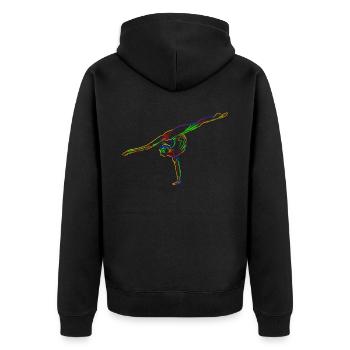 Rhythmic Gymnastics RSG - Unisex Premium Bio Zip Hoodie - Schwarz - Hinten - Nico (187cm)