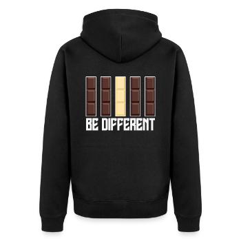 Chocolat Soyez différent Chocolat - Veste à capuche bio Premium Unisexe - noir - Dos - Nico (187cm)