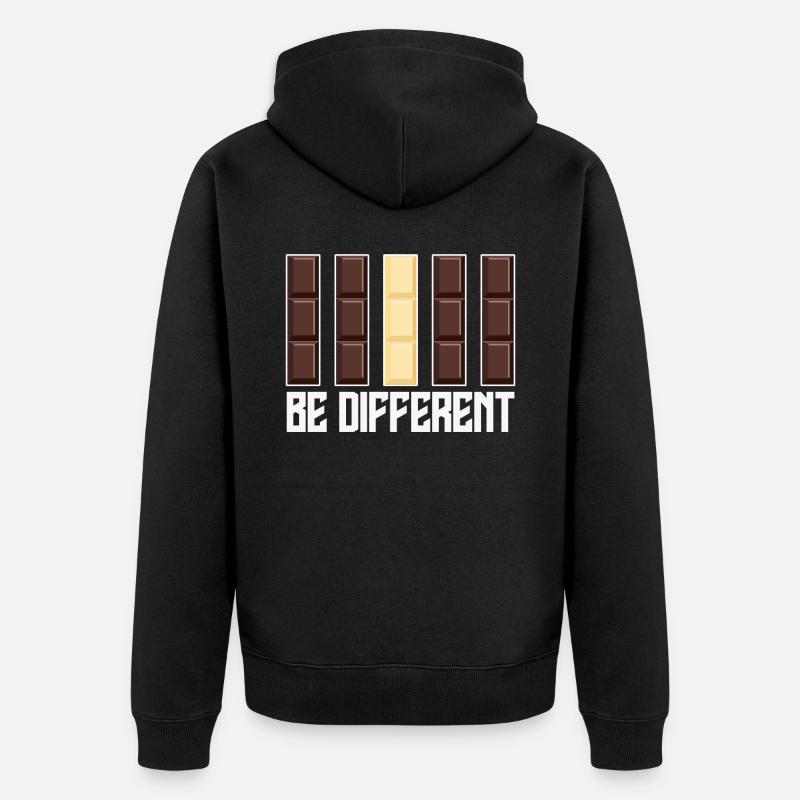 Chocolate Be different Chocolate - Unisex Premium Organic Zip Hoodie - black