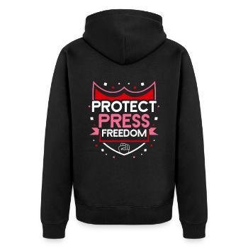 Protège la liberté de la presse Journaliste Loi sur la presse - Veste à capuche bio Premium Unisexe - noir - Dos - Nico (187cm)