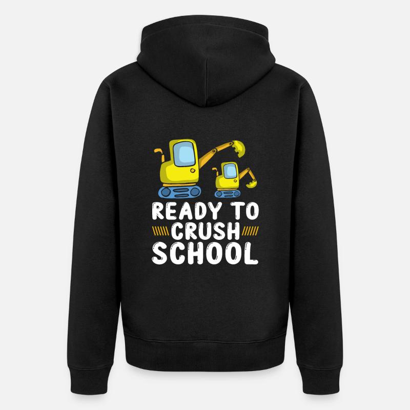 Prêt à écraser l’excavatrice scolaire - Veste à capuche bio Premium Unisexe - noir