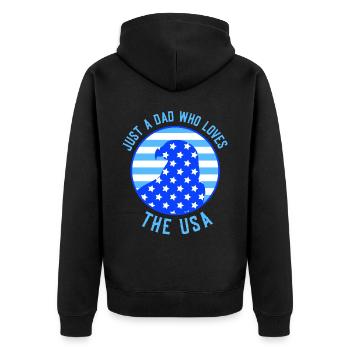 Seul un père qui aime les États-Unis États-Unis Amérique - Veste à capuche bio Premium Unisexe - noir - Dos - Nico (187cm)