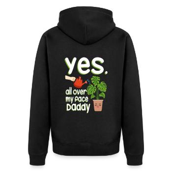 Oui partout sur mon visage Daddy Monstera Plantes - Veste à capuche bio Premium Unisexe - noir - Dos - Nico (187cm)