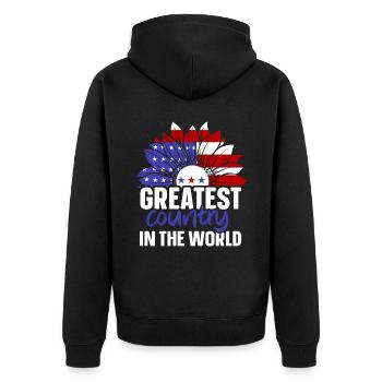 Le plus grand pays du monde USA Amérique US - Veste à capuche bio Premium Unisexe - noir - Dos - Nico (187cm)