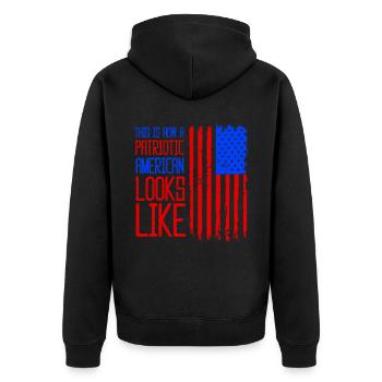 Voici à quoi ressemble un patriote américain des États-Unis - Veste à capuche bio Premium Unisexe - noir - Dos - Nico (187cm)