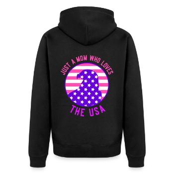 Seulement une mère qui aime les États-Unis États-Unis Amérique - Veste à capuche bio Premium Unisexe - noir - Dos - Nico (187cm)