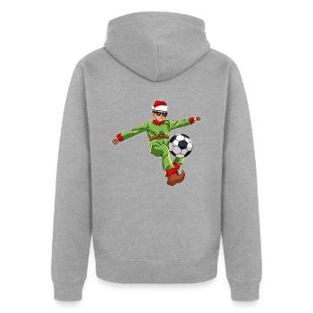 Santa Claus Football Player Eleven - Unisex Premium Organic Zip Hoodie - heather grey - Back - Nico (187cm)