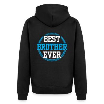 Bester Bruder Aller Zeiten Team Brüder Freund - Unisex Premium Bio Zip Hoodie - Schwarz - Hinten - Nico (187cm)