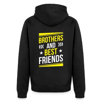 Brüder Und Beste Freunde Bruder Freund Team - Unisex Premium Bio Zip Hoodie - Schwarz - Hinten - Nico (187cm)