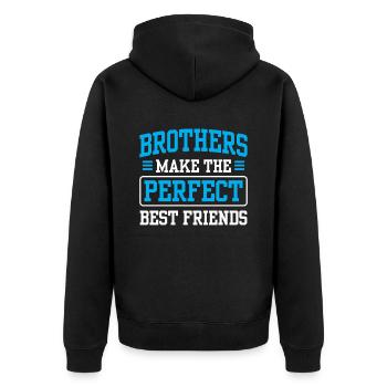 Brüder Sind Die Perfekten Besten Freunde Freund - Unisex Premium Bio Zip Hoodie - Schwarz - Hinten - Nico (187cm)