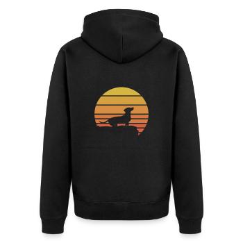 Dachshund Dog Dogs Dachshund Teckel Gift - Unisex Premium Organic Zip Hoodie - black - Back - Nico (187cm)