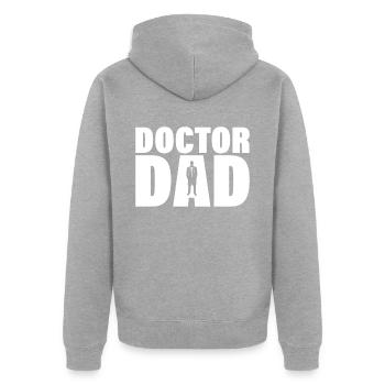 Job - Docteur Papa - Veste à capuche bio Premium Unisexe - gris chiné - Dos - Nico (187cm)