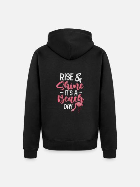 Flamingo - Unisex Premium Organic Zip Hoodie - black