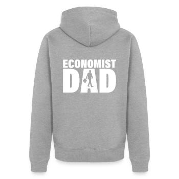 Job - Père économiste - Veste à capuche bio Premium Unisexe - gris chiné - Dos - Nico (187cm)