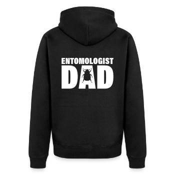 Job - Entomologist Papa - Unisex Premium Organic Zip Hoodie - black - Back - Nico (187cm)