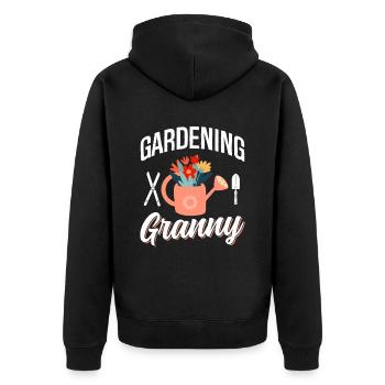 Gartenarbeit Oma Gärtnerin Garten Großmutter - Unisex Premium Bio Zip Hoodie - Schwarz - Hinten - Nico (187cm)