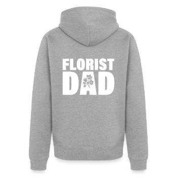 Job - Père fleuriste - Veste à capuche bio Premium Unisexe - gris chiné - Dos - Nico (187cm)