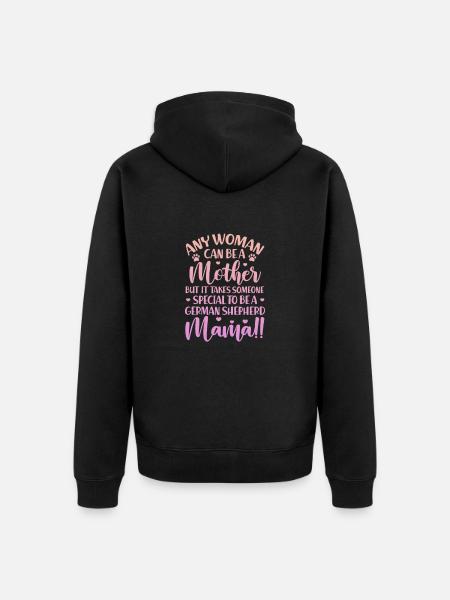 Deutscher Schäferhund Mutter - Unisex Premium Bio Zip Hoodie - Schwarz