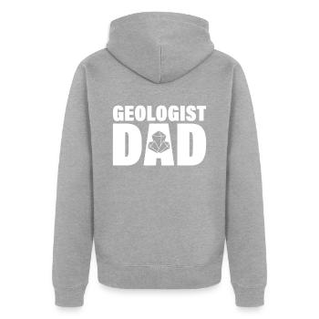 Job - Géologue Papa - Veste à capuche bio Premium Unisexe - gris chiné - Dos - Nico (187cm)