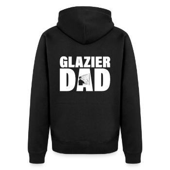 Job - Glazier Papa - Unisex Premium Organic Zip Hoodie - black - Back - Nico (187cm)