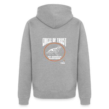 German Shepherd - Unisex Premium Organic Zip Hoodie - heather grey - Back - Nico (187cm)