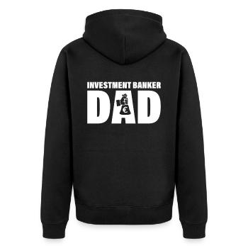Emploi - Banquier d’affaires Papa - Veste à capuche bio Premium Unisexe - noir - Dos - Nico (187cm)