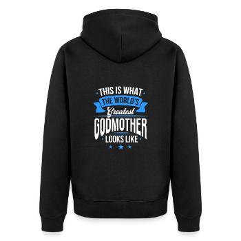 Patin - Unisex Premium Bio Zip Hoodie - Schwarz - Hinten - Nico (187cm)